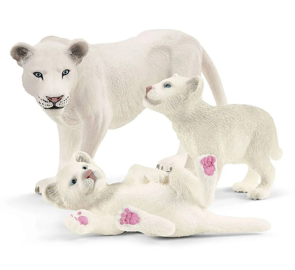 Schleich 42505 Lion Mother with Cubs Toy Animal Figurine, Plastic