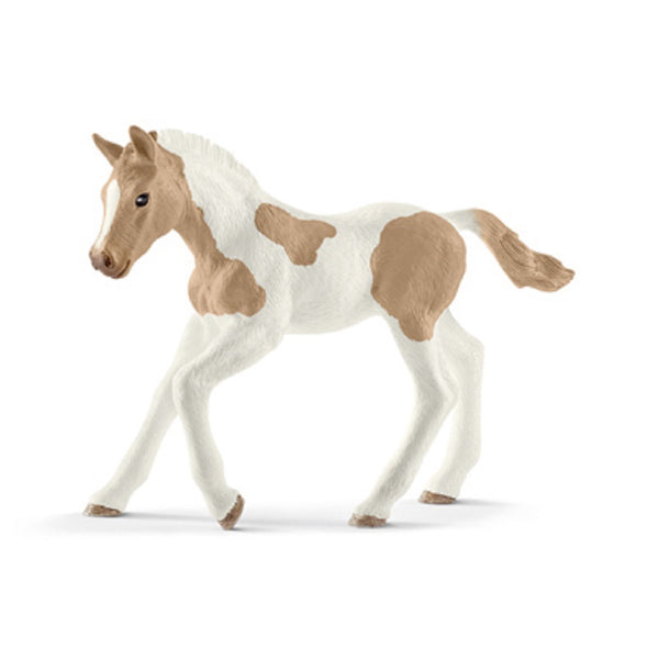 Schleich 13886 Paint Horse Foal Toy, Vinyl Plastic, Tan & White