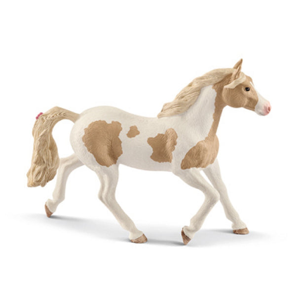 Schleich 13884 Paint Horse Mare Toy, Vinyl Plastic, Tan & White