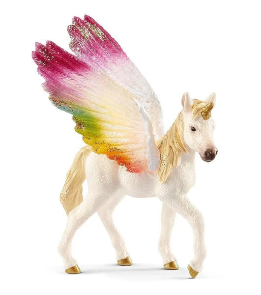 Schleich 70577 Winged Rainbow Unicorn Foal Toy Animal Figurine, Plastic