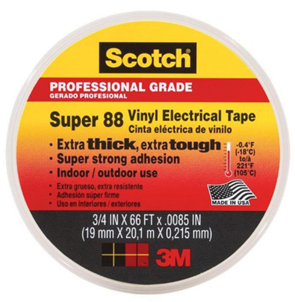 Scotch 6143-BA-100 Electrical Tape, Black, 66 Feet x 3/4 Inch