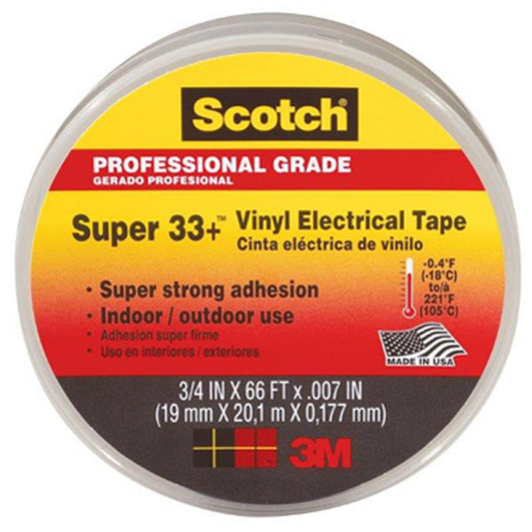 Scotch 6132-BA-100 Electrical Tape, Black, 66 Feet x 3/4 Inch