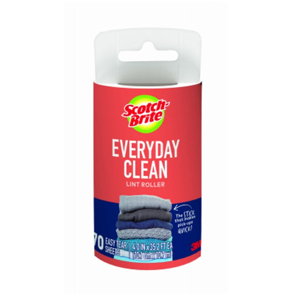 Scotch Brite 836RFS-70 Everyday Clean Lint Roller Refill, 70 Sheets