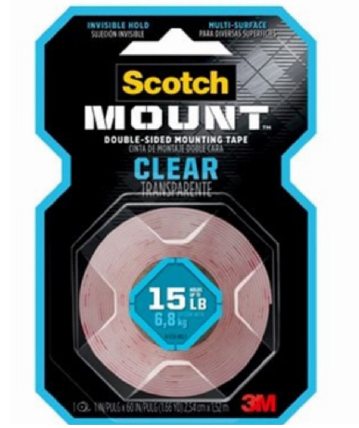 Scotch 410H-MED Mount Double-Sided Mounting Tape, Clear
