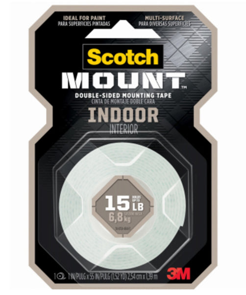 Scotch 214H Mount Indoor Double-Sided Mounting Tape, White