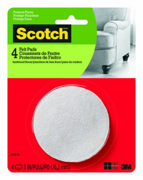 Scotch SP808-NA Felt Pads Round, Brown, 3 Inch
