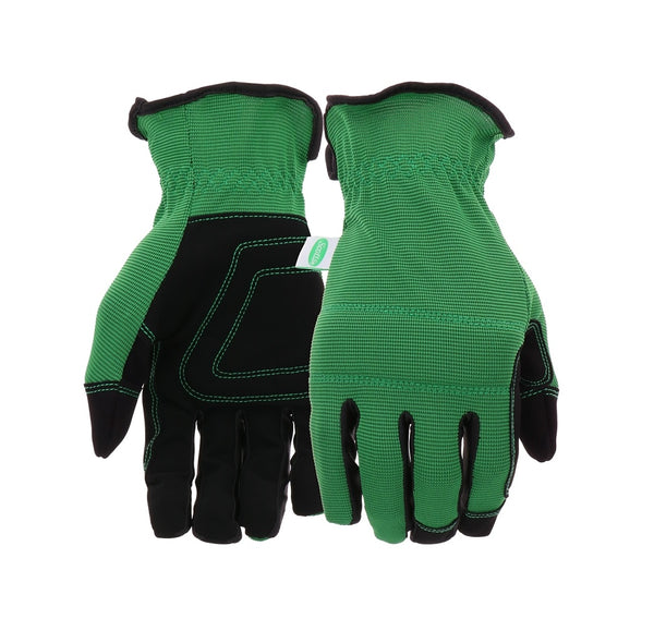Scotts SC86157GR/L Slip-On Padded Knuckle Work Gloves, Green L