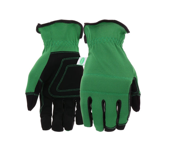 Scotts SC86157GR/M Breathable Slip-On Padded Knuckle Work Gloves, Green
