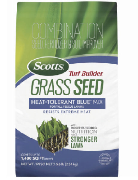 Scotts 18023 Turf Builder Grass Seed Heat-Tolerant Blue Mix For Tall Fescue Lawns, 5.6-Lbs