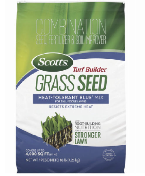 Scotts 18024 Turf Builder Grass Seed Heat-Tolerant Blue Mix for Tall Fescue Lawns, 16-Lbs