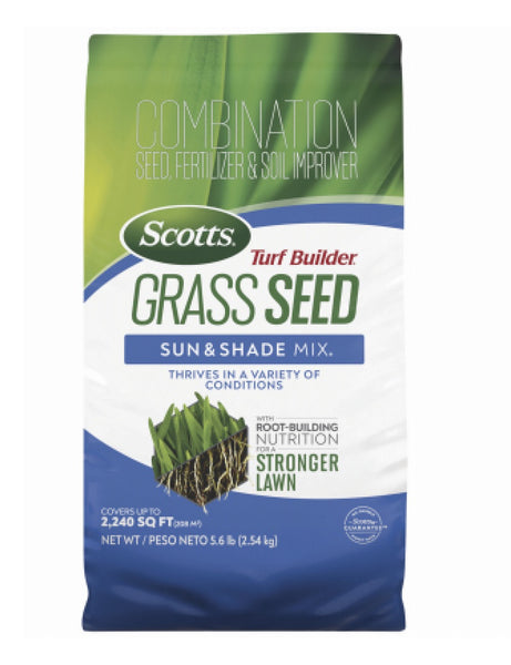 Scotts 18055 Turf Builder Grass Seed Sun & Shade Mix, 5.6-Lbs