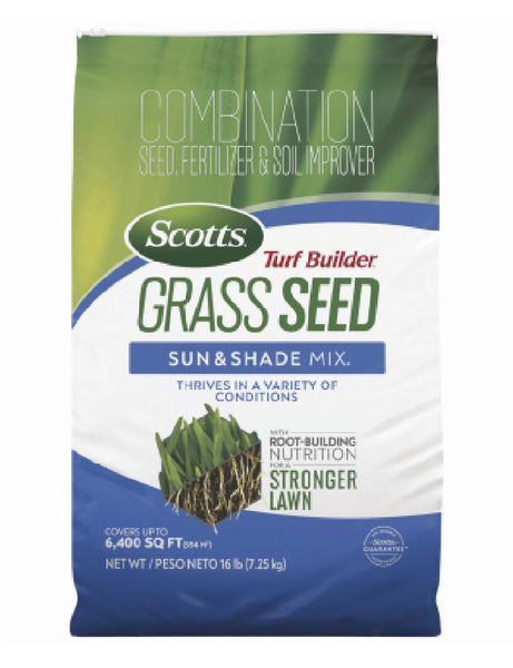 Scotts 18057 Turf Builder Grass Seed Sun & Shade Mix, 16-Lbs
