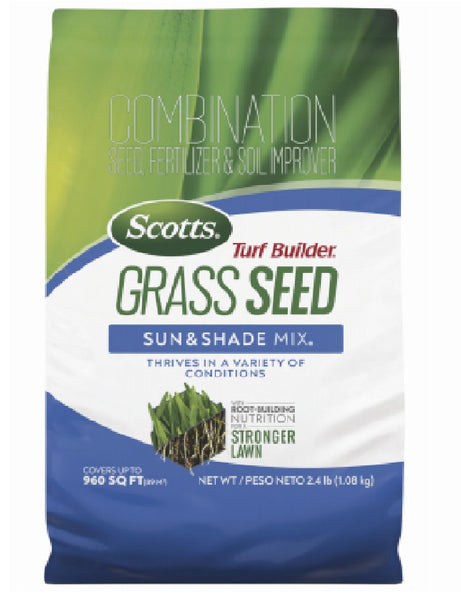 Scotts 18054 Turf Builder Grass Seed Sun & Shade Mix, 2.4-Lbs
