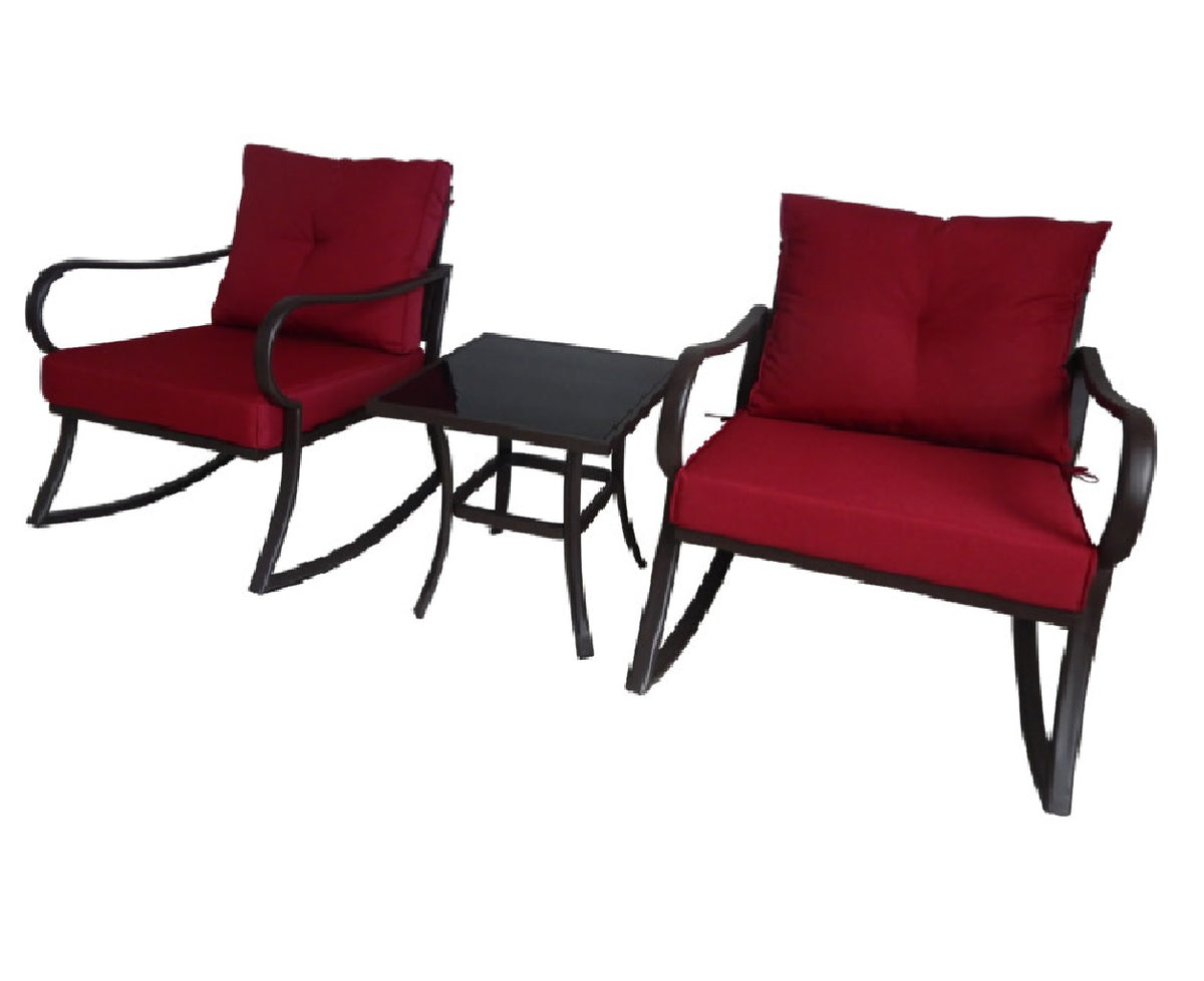 Seasonal Trends IP-1911S04SET Steel Rocker Set, Paito furniture, Polyster Fabric