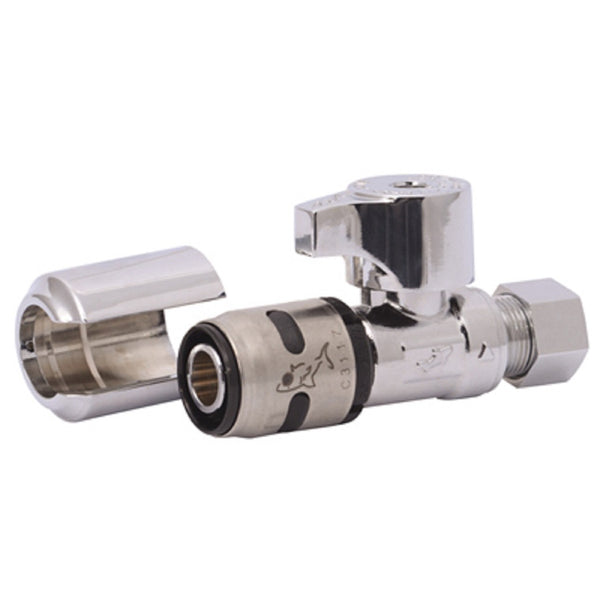 SharkBite K23037 Lead Free Evo Pex Straight Stop, Chrome Finish