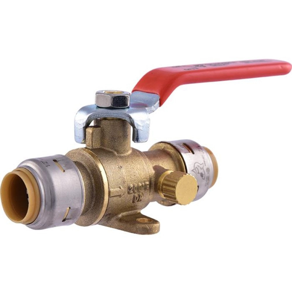 SharkBite UR24615A Ball Valve With Drain, 1/2 Inch