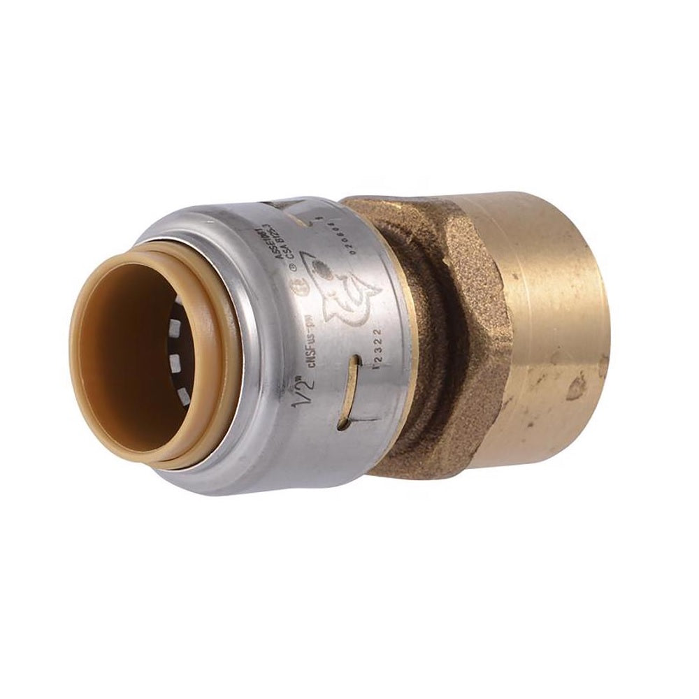 SharkBite UR072A4 Push to Connect Adapter, 1/2 Inch, Brass