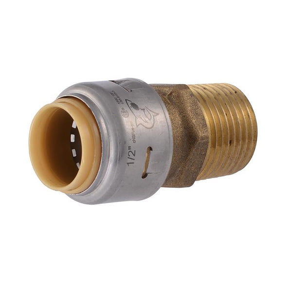 SharkBite UR120A4 Push to Connect Adapter, 1/2 Inch, Brass