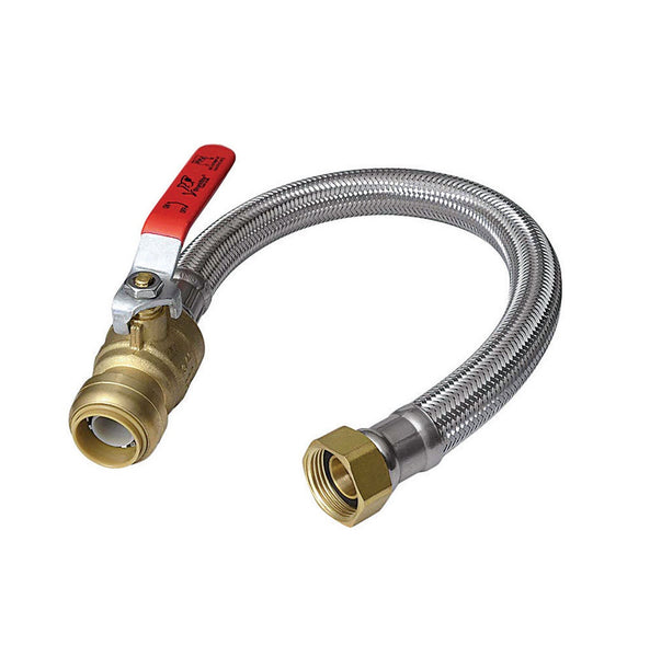 SharkBite UR3068FX18BV Water Heater Connector with Ball Valve, 18 inches