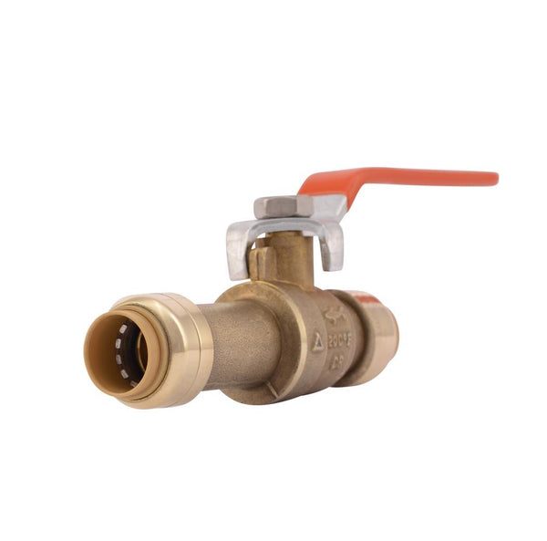 SharkBite UR24735 Push Fit Slip Ball Valve, Brass, 1/2 inches