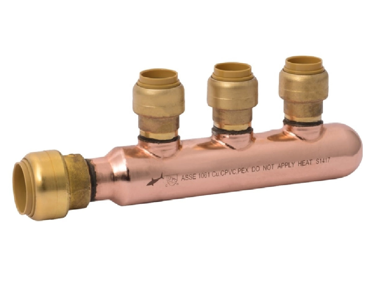 Sharkbite 25553LF Closed Multi-Port Manifold Tee, Brass