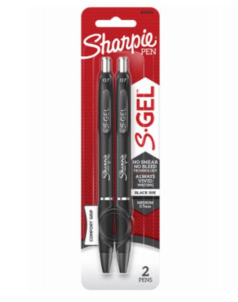 Sharpie 2096156 S-Gel Retractable Gel Ink Pen, 2 Pack