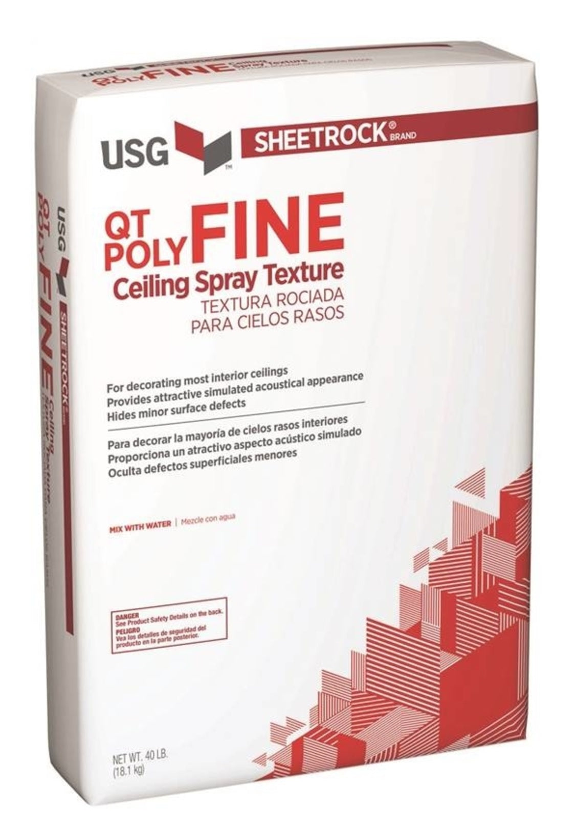 Sheetrock 540500 Ceiling Spray Texture, Qt Poly Fine, 40 Lb Bag