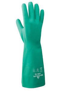 Showa 730-08.RT Unisex Nitrile Chemical Gloves, Green