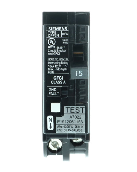 Siemens QF115AN Circuit Breaker, 120 V, Ground-Fault