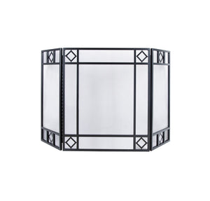Simple Spaces S38907BK Fire Place Panel Screen, Black, 30 inch X 52 inch