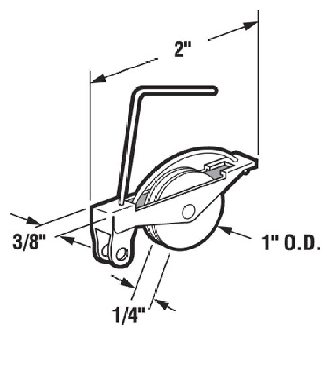 Slide-Co B 610 Sliding Screen Door Roller, Steel