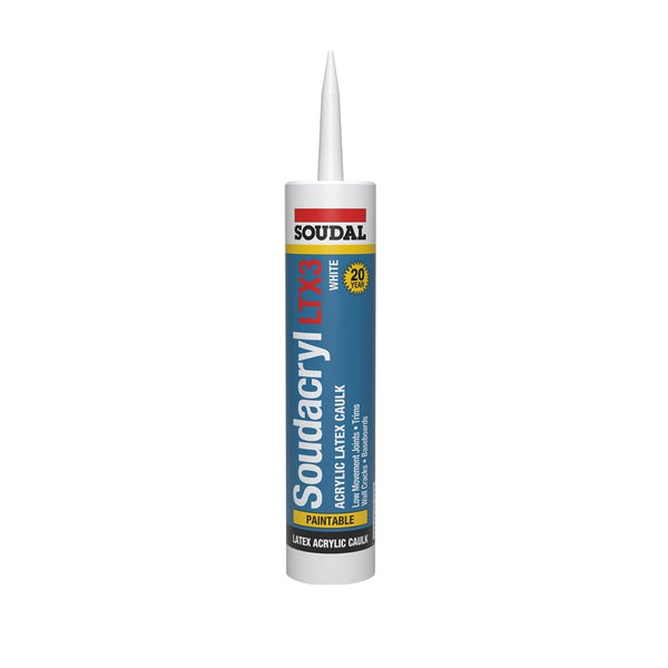 Soudal 146729 Acrylic Latex Caulk, 10.1 Oz