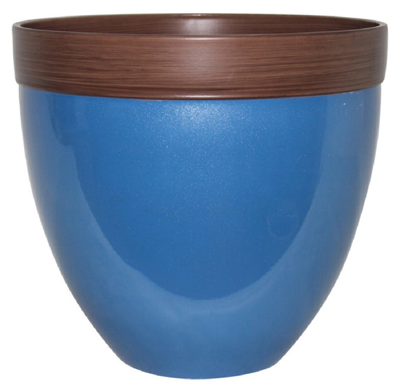 Southern Patio HDR-046875 Devyn Garden Planter, Sailor Blue, 14-1/2 Inch