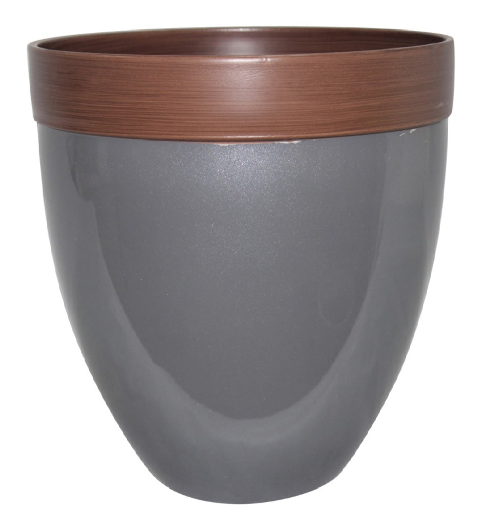 Southern Patio HDR-046905 Devyn Planter, Steel Grey, 14.5 Inch