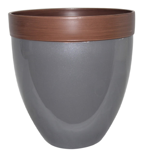 Southern Patio HDR-046905 Devyn Planter, Steel Grey, 14.5 Inch