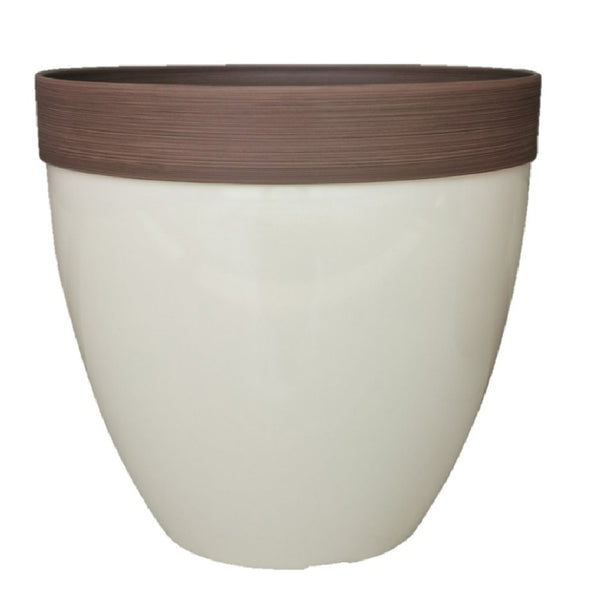 Southern Patio HDR-077091 Resin Hornsby Planter, 15 Inch, Dark Beige