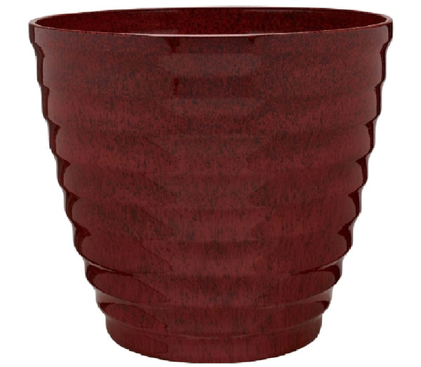 Southern Patio HDR-064749 Round Beehive Planter, Red, 14 Inch