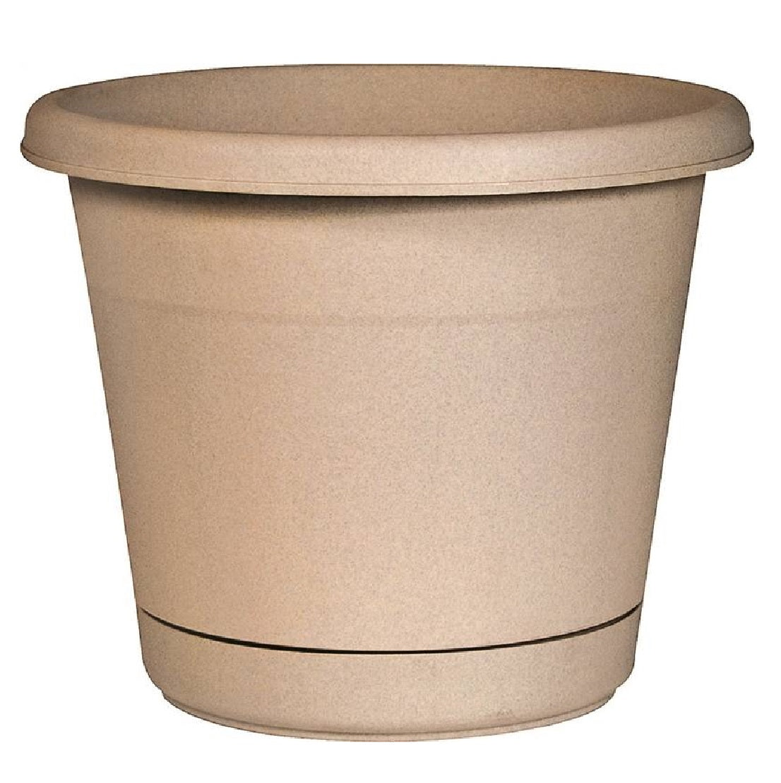 Tree Saucer Rim Southern Patio RN1207TA Rolled Rim Planter w/ Attached Saucer, 12 Inch ...