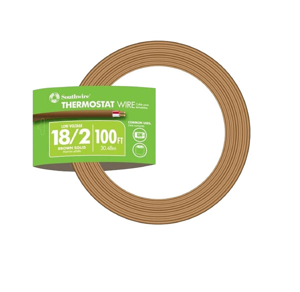 Southwire 64162104 Thermostat Wire, Brown, 100 Ft