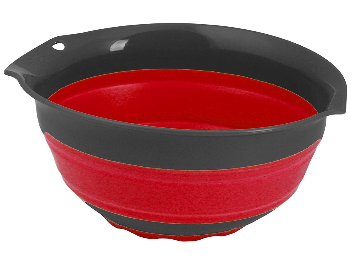 Squish 41148 Collapsible Mixing Bowl, 3 Quart, Red & Gray
