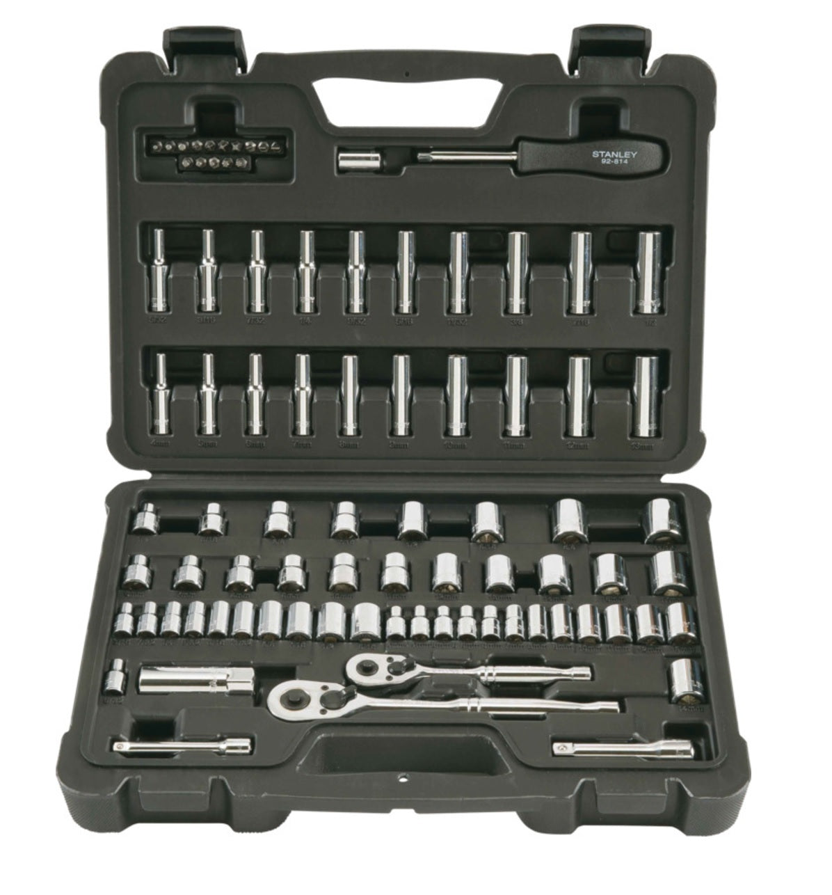 Stanley STMT71651 Mechanics Tool Set, Full Polish Chrome, 3/8 Inch