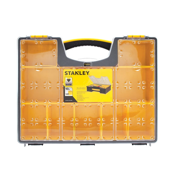 Stanley STST14710 10-Compartment Small Parts Organizer, Black/Yellow
