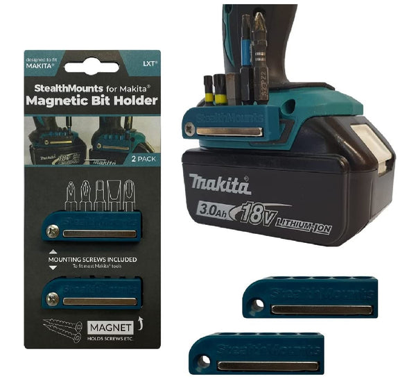 StealthMounts BH-MK-BLU-2 Bit Holder for Makita, 2-Pack