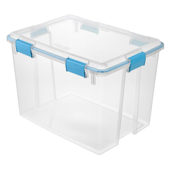 Sterilite 19384304 Latch Storage Box, Blue/Clear, 80 Quart