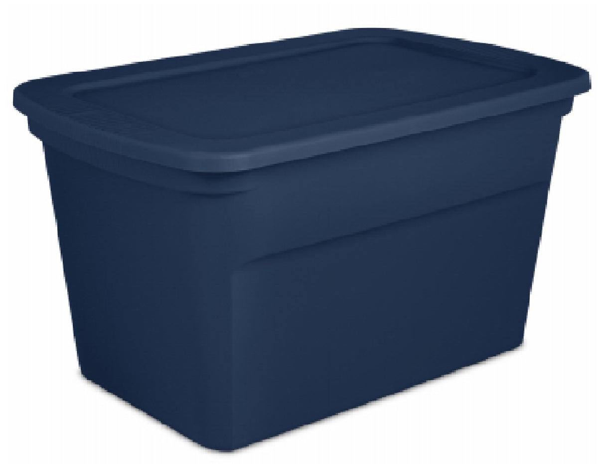 Sterilite 17367406 Plastic Storage Tote Box, Blue Marine, 30-Gallon