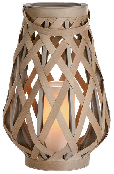Sterno GL43862 Hanging Woven Basket LED Lantern, 17.5 Inch