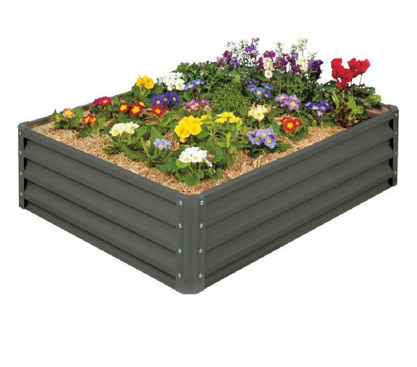 Stratco LG18424 Metal Raised Garden Bed, Slate Gray