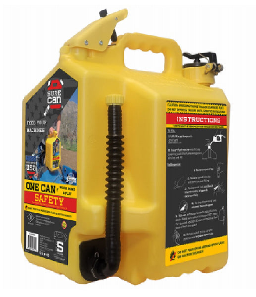 SureCan SUR5SFD2 Safety Can, 5 gal, HDPE, Yellow