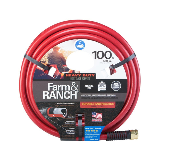Swan CSNFR58100 Garden Hose, Red, 5/8 inches X 100 Ft