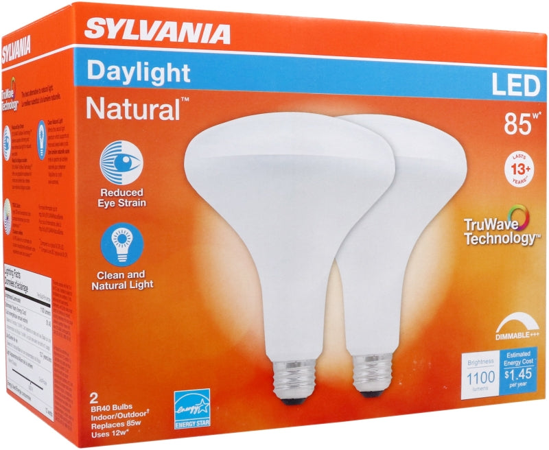Sylvania 40787 Natural Dimmable LED Bulb, 1100 Lumens, 2 Bulbs